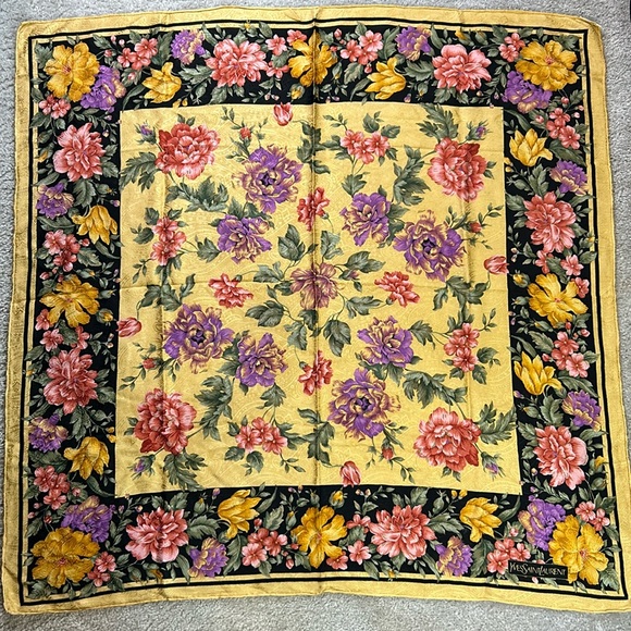 Vintage Yves Saint Laurent YSL Silk Scarf - Picture 1 of 8